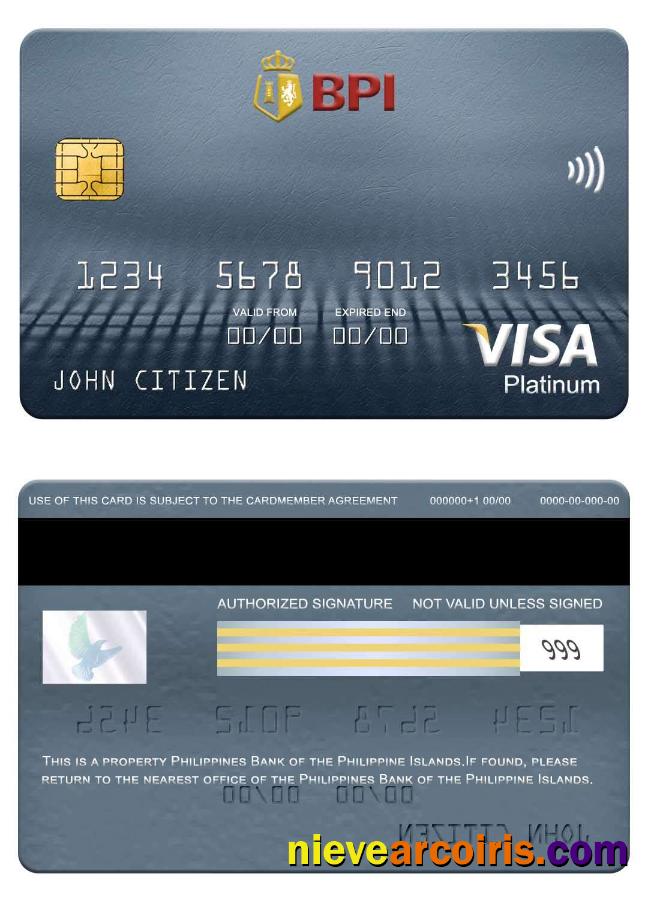 Philippines Bank of the Philippine Islands visa platinum card